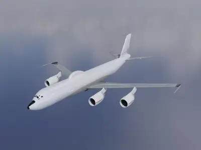 E-6B Style ELINT Radar Plane - Custom 1950s Modernized Jet Low-poly 3D model