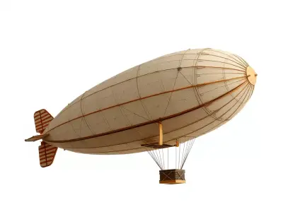 Vintage Zeppelin Airship model pack Low-poly 3D model