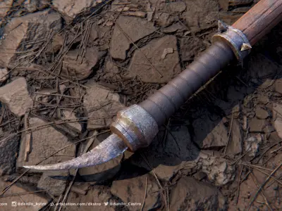 Axe Model - Low Poly - 2k Textures Low-poly 3D model