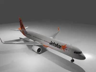 Jetstar airbus a321neo 3D Model Low-poly 3D model
