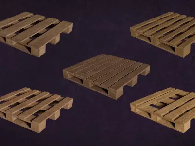 Pallets Wood Series Fiber Relics Content Group3 N1-5 3D model