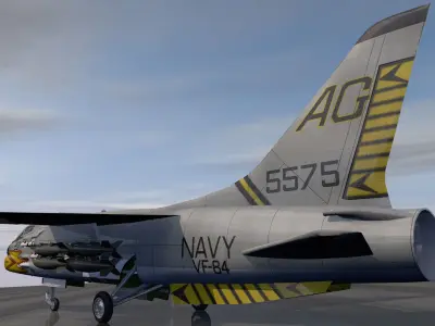 Vought F-8E Crusader 3D model