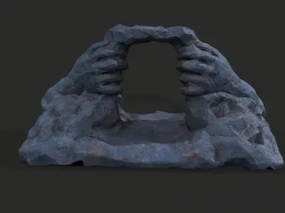 Cave Entrance cliff rock 07 Low-poly 3D model