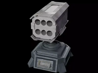 The Rocket Turret Low-poly 3D model