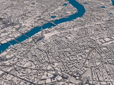 fragment of the city of London 3D model
