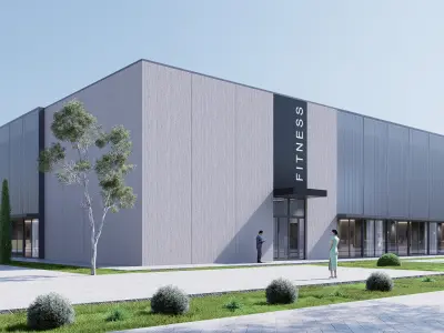 fitness gym Low-poly 3D model