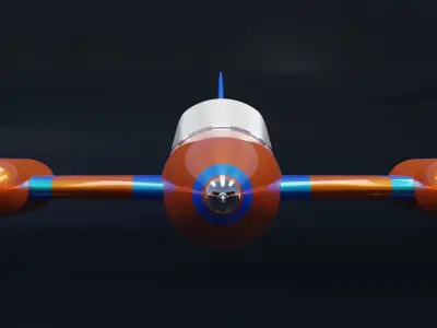 Stylized Jet low poly 3D model