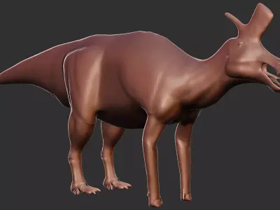 Dinosaur base mesh - Lambeosaurus lambei Low-poly 3D model