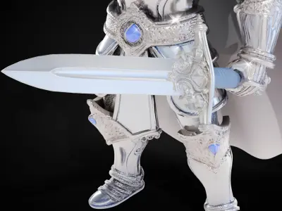 Stylized Sword - Ceremonial Royal Crownblade - Game Ready 3D model