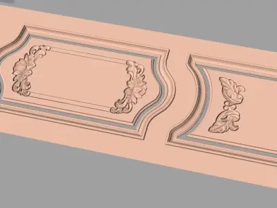 European furniture 3D relief models for CNC wood engraving E221 3D model