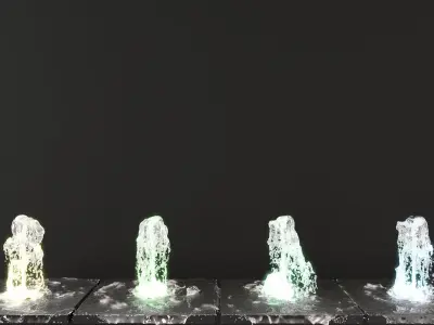 Houdini file Dynamic Fountain LOOP Animation Pack 3D model