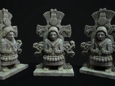 Statue Aztec Sea God 3D model