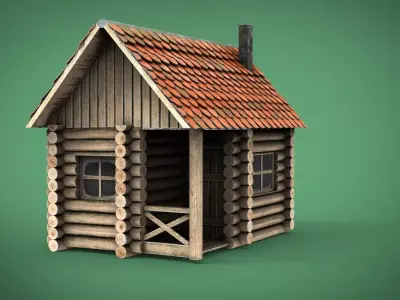 SPRING CABIN Low-poly 3D model