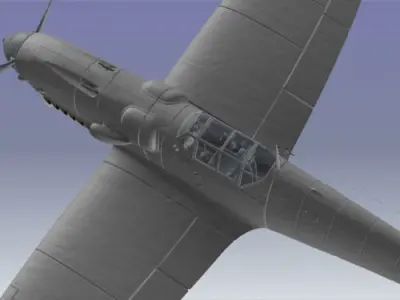 messerschmitt wwii bf fighter 3D model
