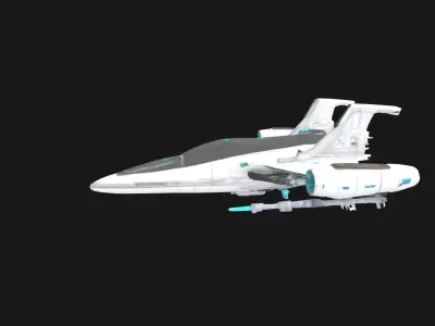 Aetheron X9 Modular Stellar Interceptor Sci-Fi Spaceship 3DModel Low-poly 3D model