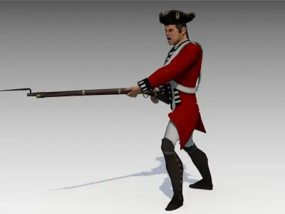 British Redcoat Soldier Low-poly 3D model