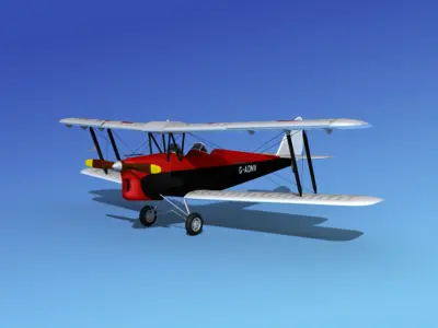 Dehavilland DH82 Tiger Moth V13 3D model