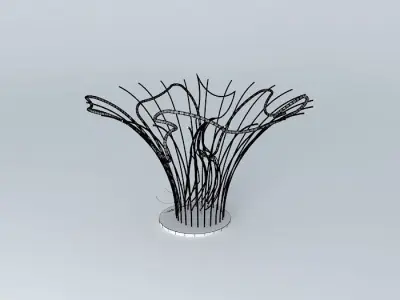 Fish Splash Sculpture Free 3D model