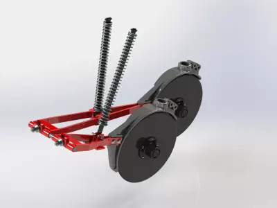 Coulter unit with linkage Low-poly 3D model