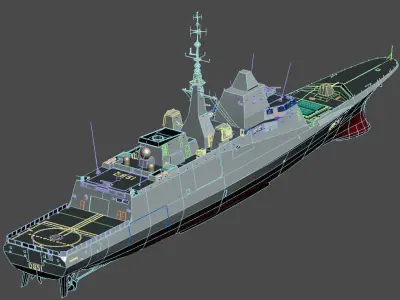 FREMM frigate 2014 3D model