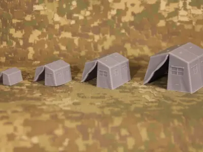 Military tent 11ft x 11ft 3D model