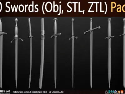Pack of Swords Volume 01 Low-poly 3D model
