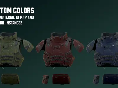 Military Bulletproof Vest Low-poly 3D model