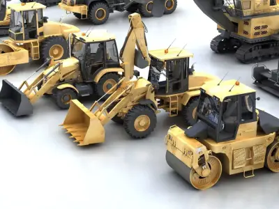 Mining and Construction Heavy Machinery Complete 3D Asset Pack 3D model