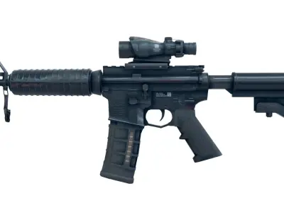 AR-15 style rifle Free low-poly 3D model