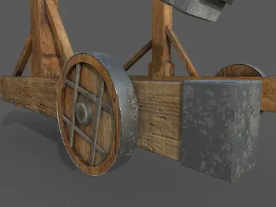 Catapult 3D model Low-poly 3D model