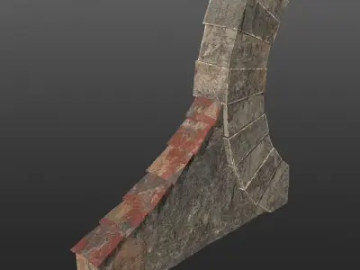 Teleporter game-ready low poly brick wall Low-poly 3D model