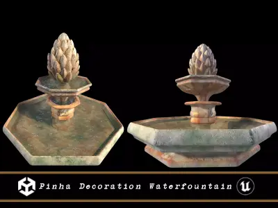 Pinha Style Waterfountain Low-poly 3D model
