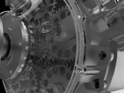 Five-cylinder radial engine 3D model