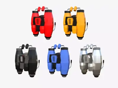 05 Jetpack Low Poly A Model - SciFi Character Design 3D Model Collection