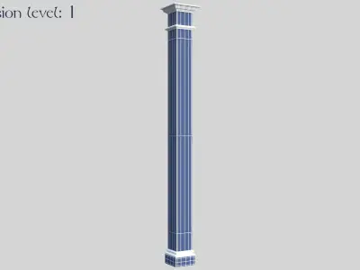 Wooden Square Column 3D model
