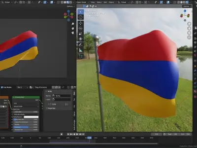 Animated Armenia Flags 3D model