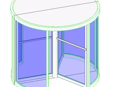 Revolving door glass metal 3D model