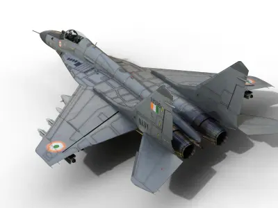 Mikoyan-Gurevich MiG-29K Mig29K shipboard aircraft Low-poly 3D model