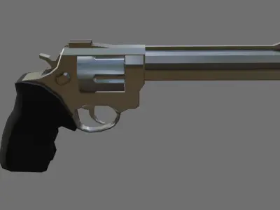 Chrome Revolver 44 - Magnum - Gun - Arma Low-poly 3D model
