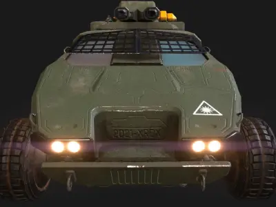 LOWPOLY MILITARY FORTEX LIGHT TRANSPORT ARMED VEHICLE Low-poly 3D model