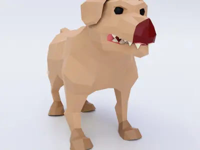 Dog  animal 3d model  Low-poly 3D model
