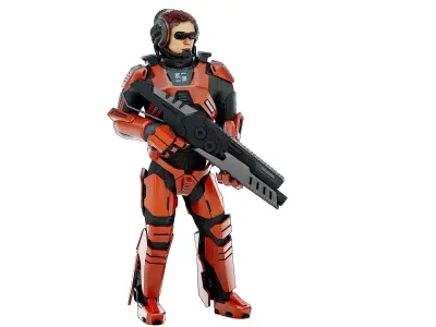 CYBORG SOLDIER RX-600  Rigged for Unreal Engine - Unity - MIXAMO 3D model