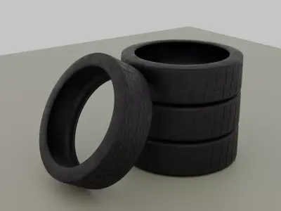 Low Poly Rubber Car Tires Free low-poly 3D model