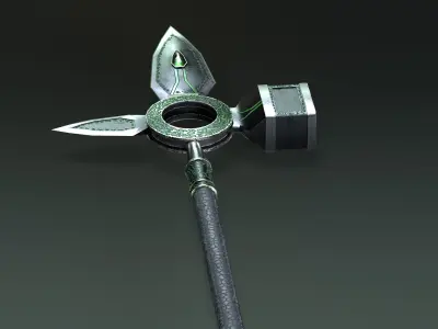 Game Ready necrotic spear Low-poly 3D model