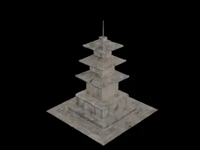 Korean Traditional Stone Pagoda  3D model