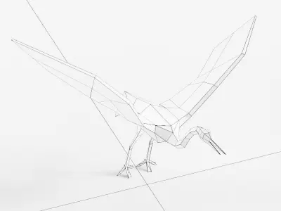 Crane bird 3d model  Low-poly 3D model