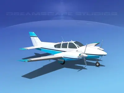 Beechcraft B55 Baron V21 3D model