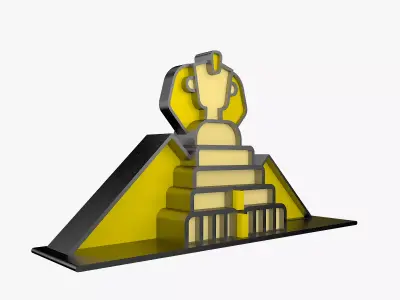 Sphinx With Pyramid 3D model