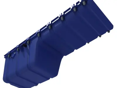 Blue Oil Sump Pan v4 3D model