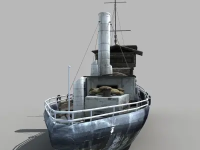 Old Cargo Ship 02 3D model